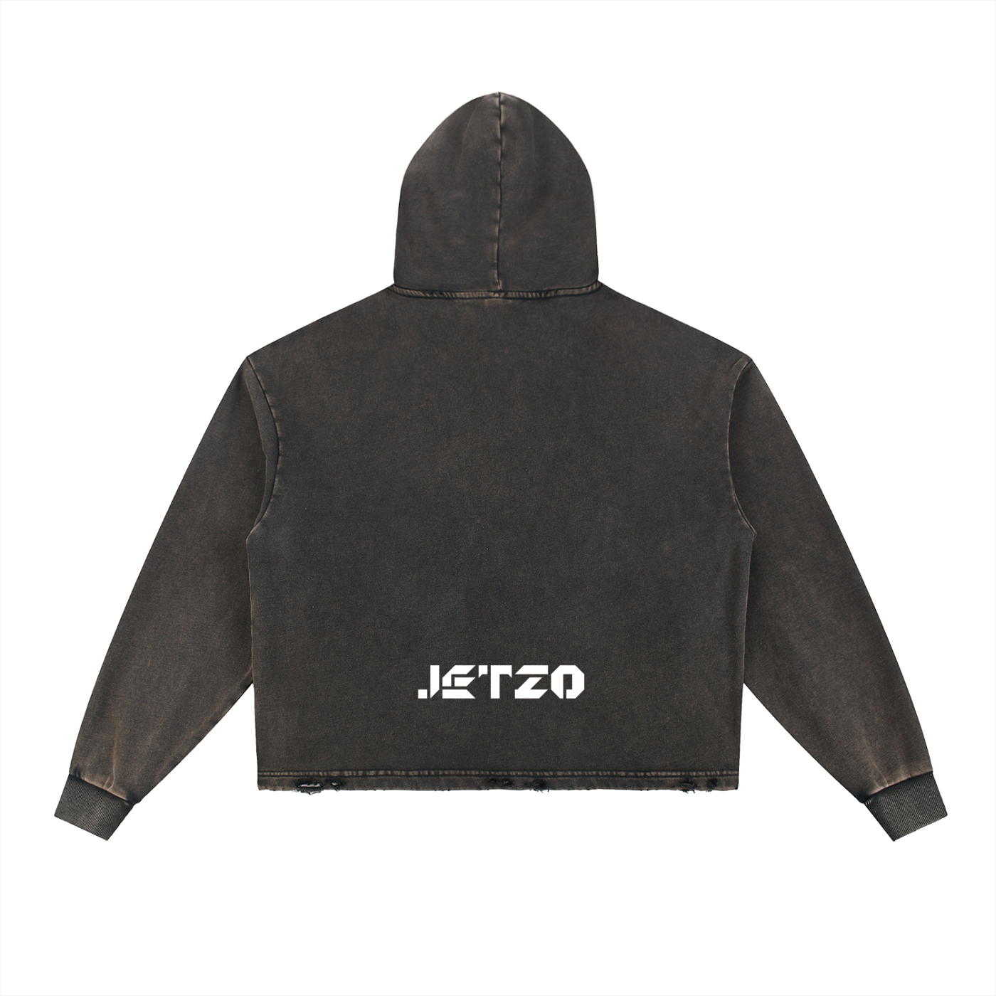 Vintage Washed Frayed-Hem Hoodie